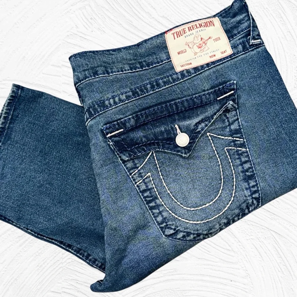 True Religion Geno Jeans Mens 42(44X31) Relaxed Slim Tapered Denim Stretch
